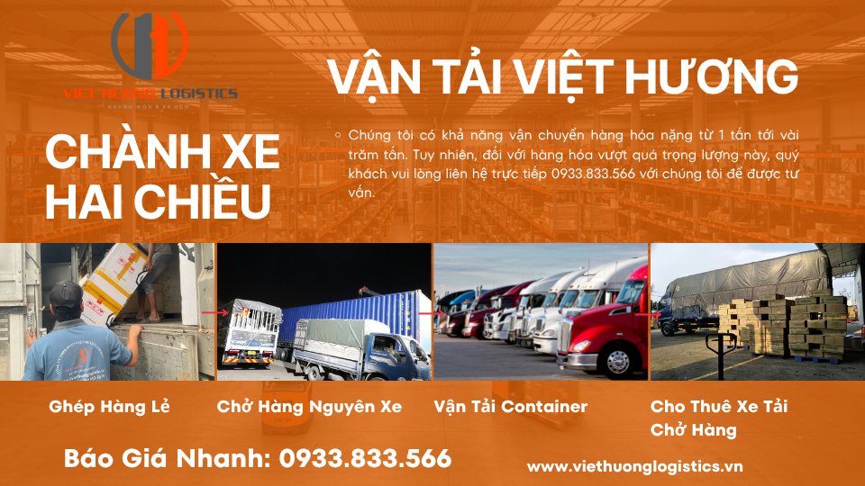 Vận Tải Hàng Bắc Nam - Vận Tải Việt Hương - LH Báo Giá: 0933833566(zalo) Xe 2 Chiều Gửi hàng Bắc Nam - Vận Tải Bắc Nam giá tốt 2026