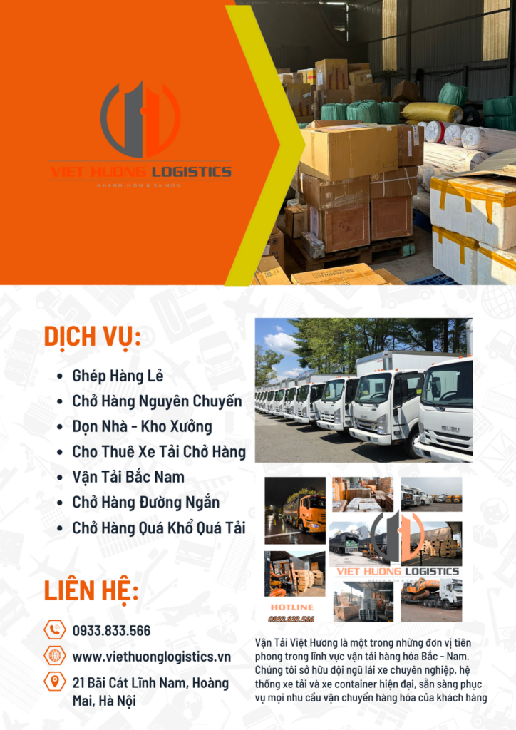 Vận Tải Hàng Bắc Nam - Vận Tải Việt Hương - LH Báo Giá: 0933833566(zalo) Chành Xe Hàng Hóa Sài Gòn Hà Nội 2 Chiều - 0933833566/zalo