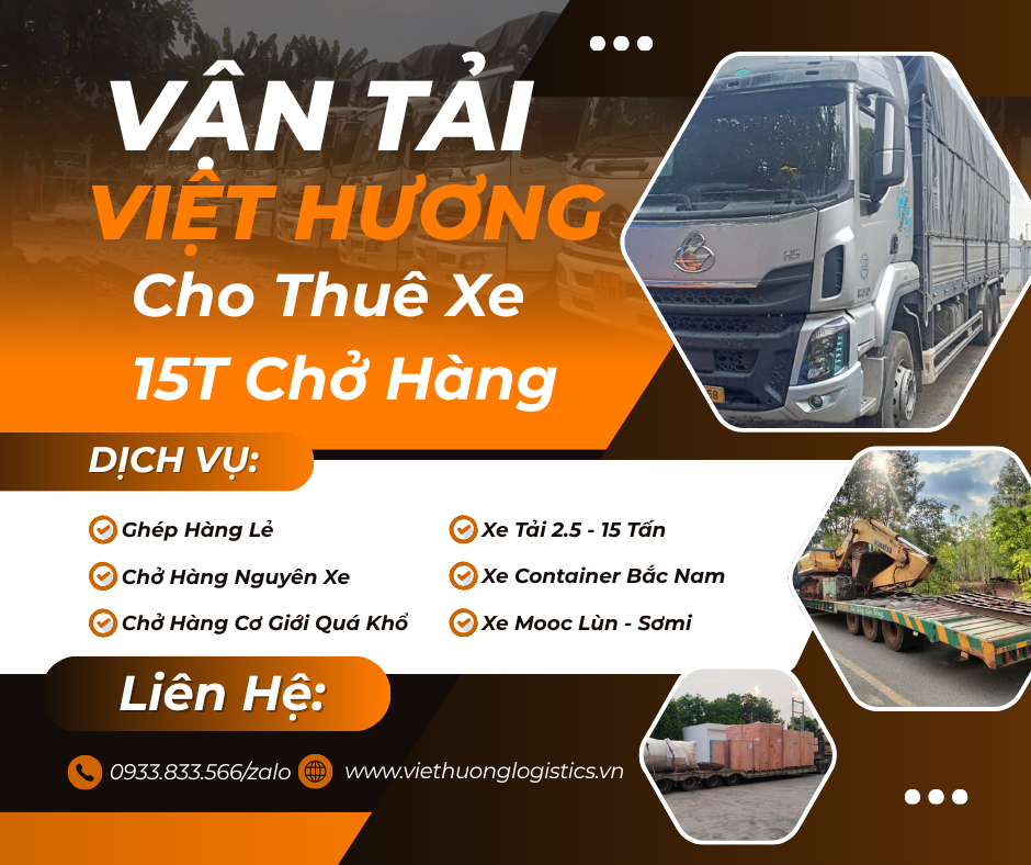 Xe 15T chở Hàng Dĩ An Bình Dương đi HN - Vận Tải Bắc Nam. LH: 0933.833.566/zalo